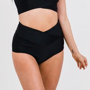 Coral Reef "Vacationer" high-waisted swim bottom (black, large)